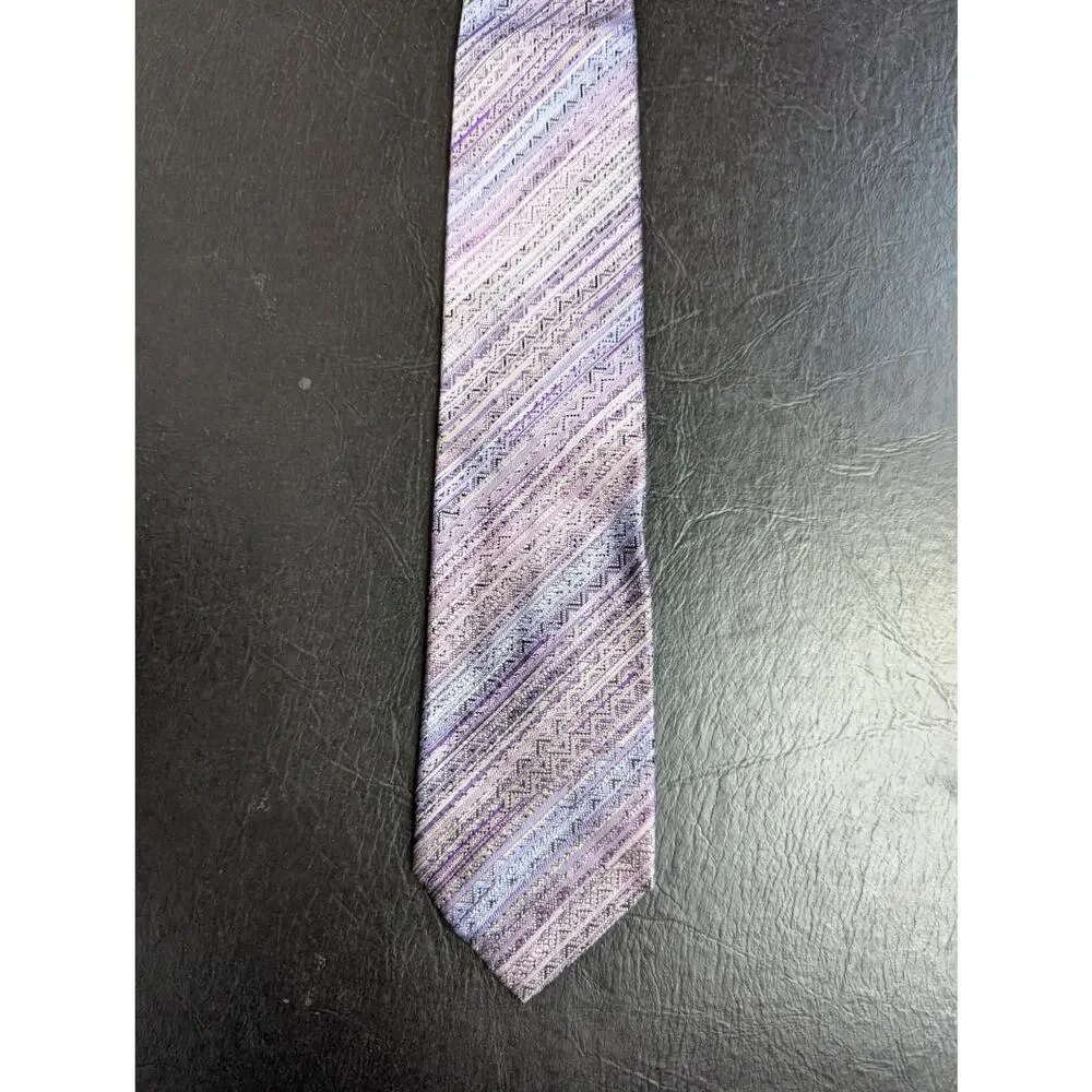 Missoni Necktie Silk Purple Blue Patterned‎ Men's Italian Designer Tie